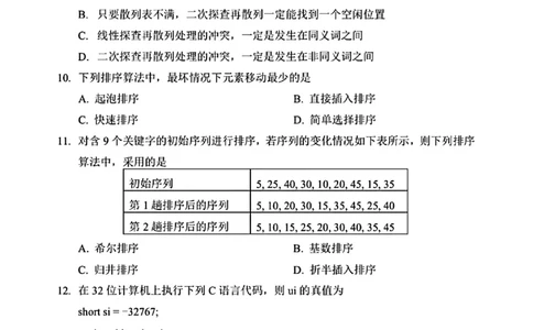 2025年计算机408统考真题_408计算机统考历年真题_2009-2025计算机408统考真题