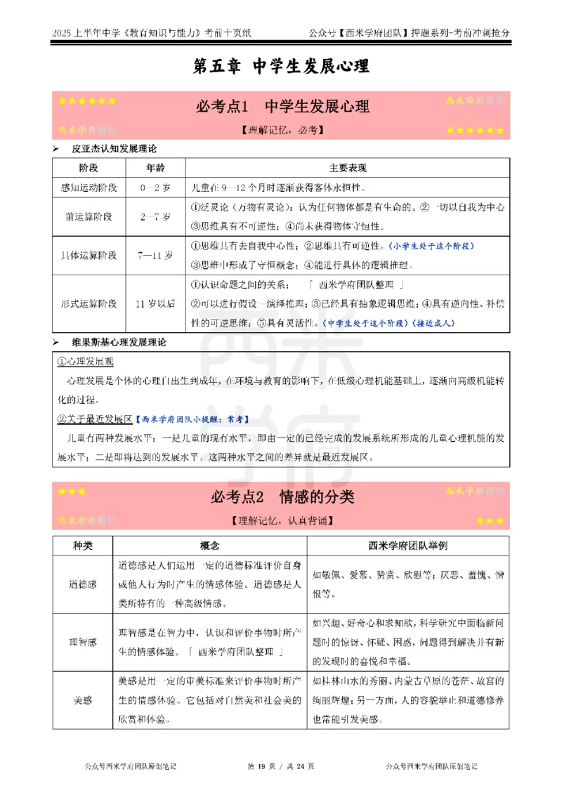 25上中学-教育知识-考前十页纸公众号：双马尾资料库_4-教培资料-26年最新资料-同步更新_科一科二电子资料合集中小幼（笔记真题知识点汇总等）文件多，按需保存_01西米合集