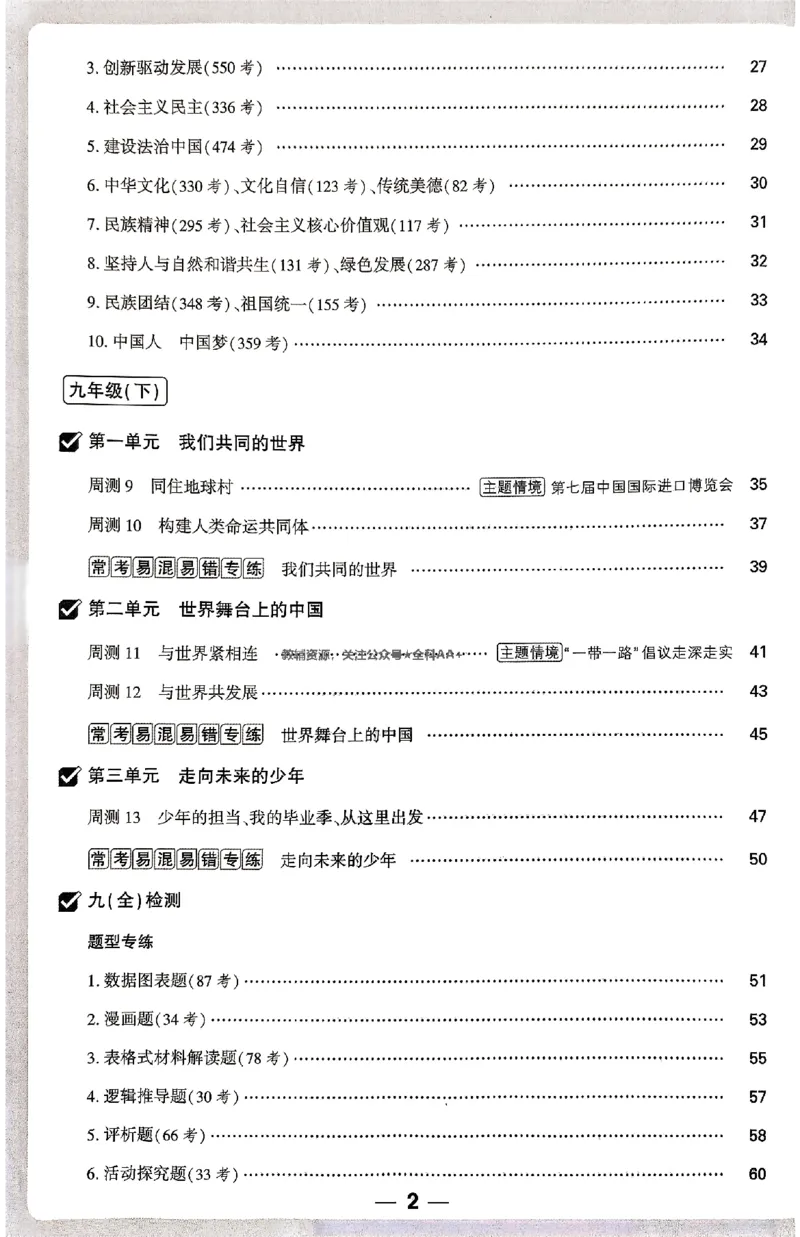 2026《万唯大小卷&bull;道法》9全周测小卷_2026万唯系列预习复习_2026版初中《万唯大小卷》9年级全册（全科多版本）_2026《万唯大小卷&bull;道法》9全