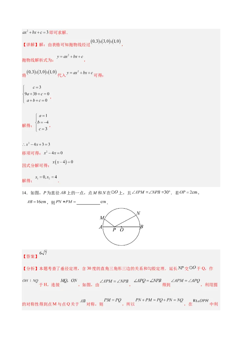 数学（浙江卷）（全解全析）_2数学总复习_赠送：2024中考模拟题数学_一模_数学（浙江卷）-2024年中考第一次模拟考试