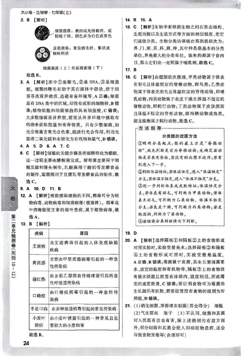 2026《万唯大小卷&bull;生物》7上参考答案(RJ)_2026万唯系列预习复习_2026版初中《万唯大小卷》7年级上册（全科多版本）_2026《万唯大小卷&bull;生物》7上(RJ)