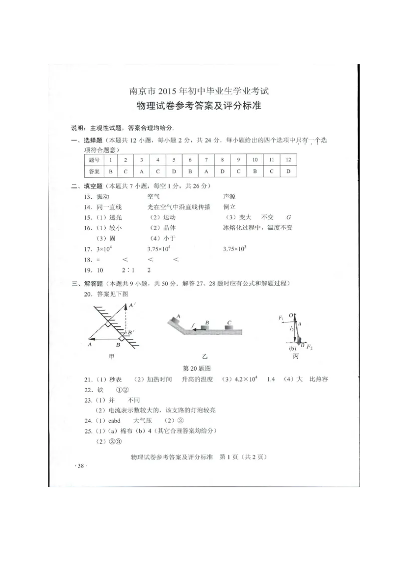 2015年江苏南京市中考物理试卷及答案_中考真题_4.物理中考真题2015-2024年_地区卷_江苏省_南京物理08-22