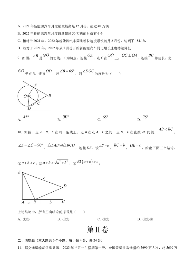 数学（考试版A4）_2数学总复习_赠送：2024中考模拟题数学_三模（42套）_数学（福建卷）