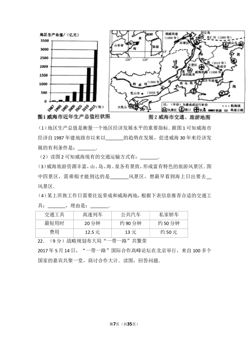 2017年威海市中考地理试卷及答案_中考真题_9.地理中考真题2015-2024年_地区卷_山东省_山东威海地理13-20