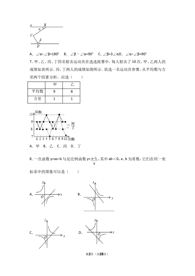 2017年山东省潍坊市中考数学试卷（含解析版）_中考真题_2.数学中考真题2015-2024年_2017年全国中考数学160份