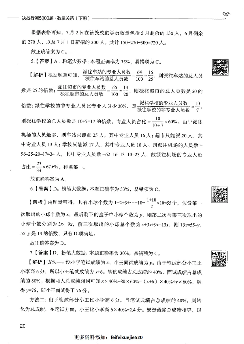 6数量关系下册_26吉林考备考资料包_11省考刷题包_04决战行测5000题_行测5000题2022年9月版次