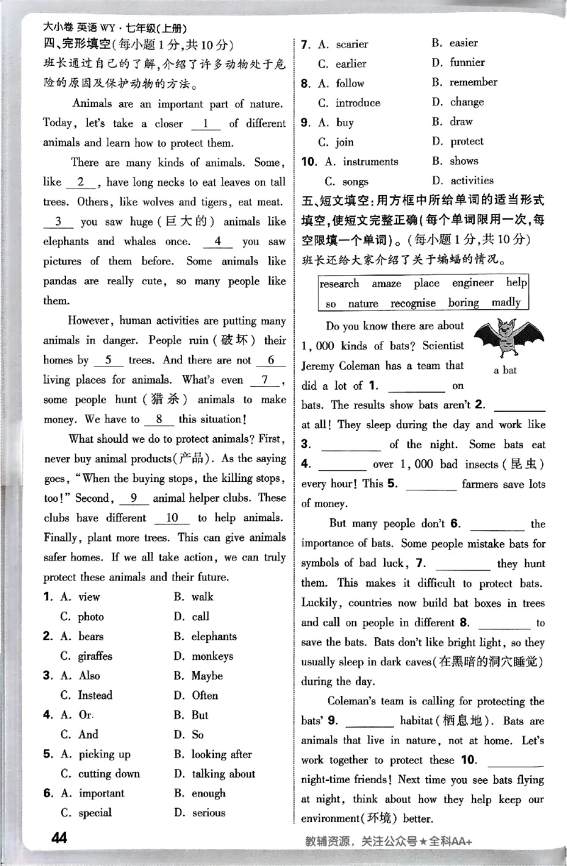 2026《万唯大小卷&bull;英语》7上周测小卷(WY)_2026万唯系列预习复习_2026版初中《万唯大小卷》7年级上册（全科多版本）_2026《万唯大小卷&bull;英语》7上(WY)