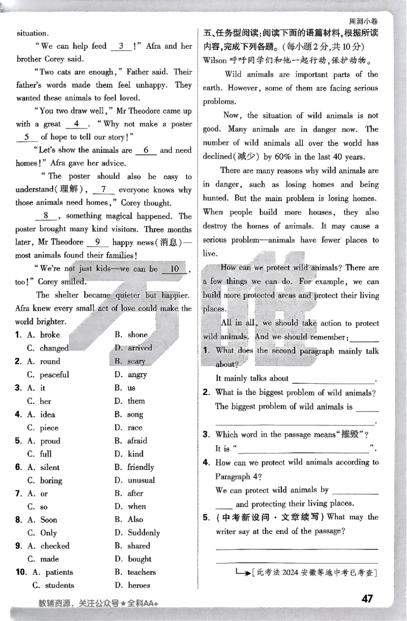 2026《万唯大小卷&bull;英语》7上周测小卷(WY)_2026万唯系列预习复习_2026版初中《万唯大小卷》7年级上册（全科多版本）_2026《万唯大小卷&bull;英语》7上(WY)