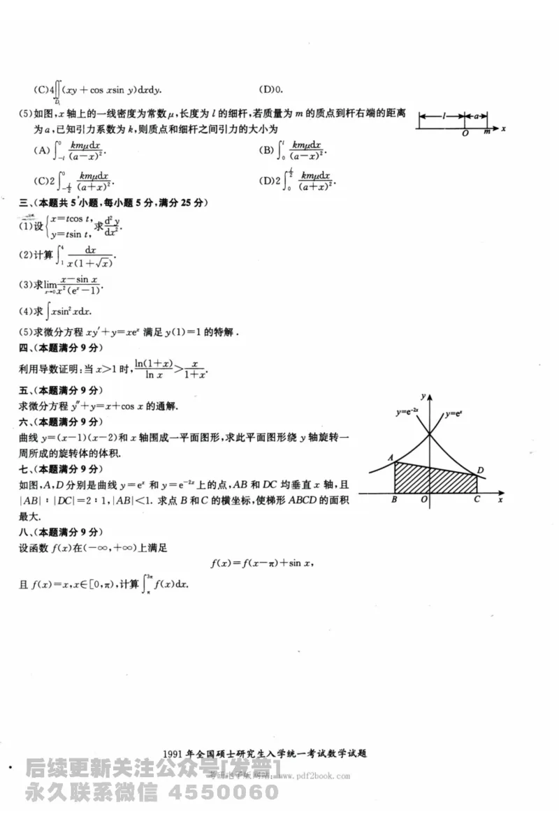 2024考研数学张宇真题大全试题分册数学二公众号：考研公众号：小乖考研免费分享_05.数学二历年真题_张老师版本数二