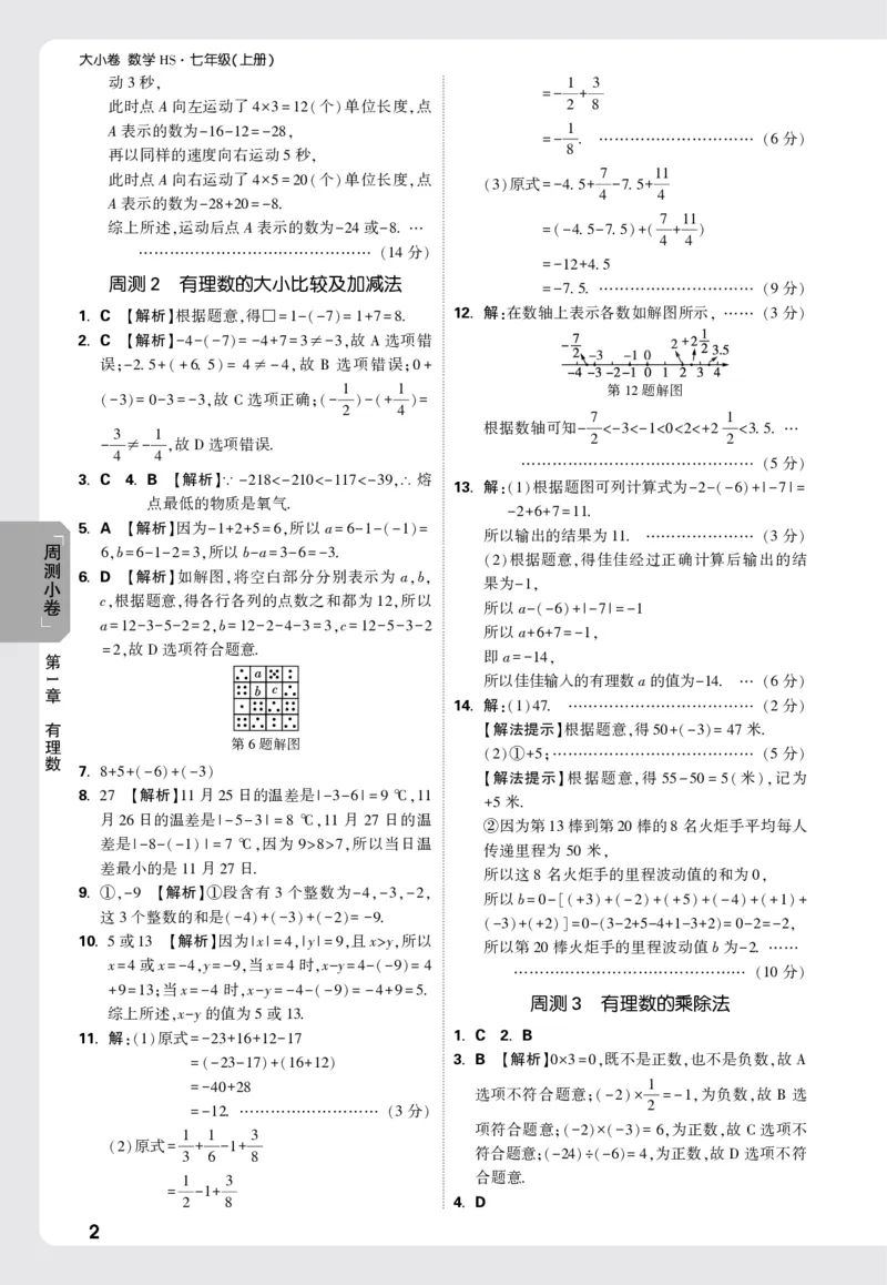 2026《万唯大小卷&bull;数学》7上小卷详解详析(HS)_2026万唯系列预习复习_2026版初中《万唯大小卷》7年级上册（全科多版本）_2026《万唯大小卷&bull;数学》7上(HS)