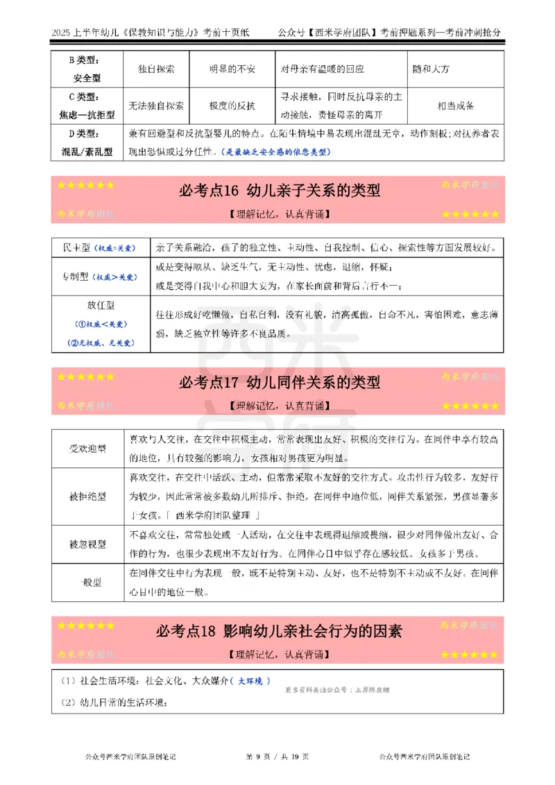 25上幼儿-保教知识-考前十页纸公众号：双马尾资料库_4-教培资料-26年最新资料-同步更新_科一科二电子资料合集中小幼（笔记真题知识点汇总等）文件多，按需保存_01西米合集