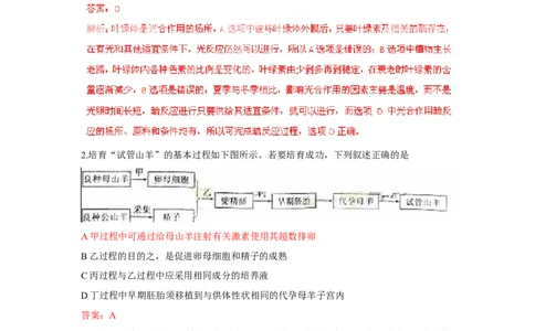 2011年高考生物试卷（浙江）（解析卷）_1.高考2025全国各省真题+答案_01.2008-2024全国高考真题（按省份分类）_22.浙江_2008-2024&middot;（浙江）生物高考真题