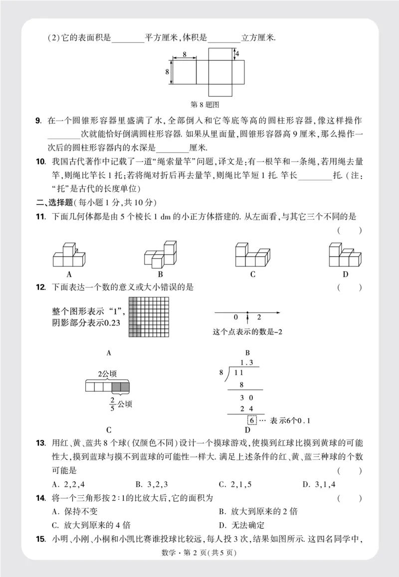 8套重点中学分班卷正文（16K）_2026万唯系列预习复习_2025版《万唯初中预习视频课》789年级上册多版本_2025版万唯新初一预习视频课数学北师版_视频_更多好题推荐_重点中学分班卷
