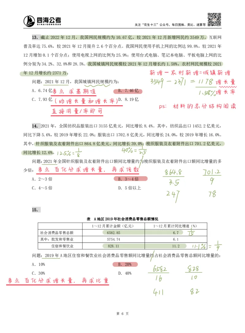 海海刷资料分析专项1（高照思路版）_2026考公资料_（01）花生十三_04刷题班2026年省考四海行测2000题海海刷(1)_01.资料分析刷题_专项笔记_高照思路版