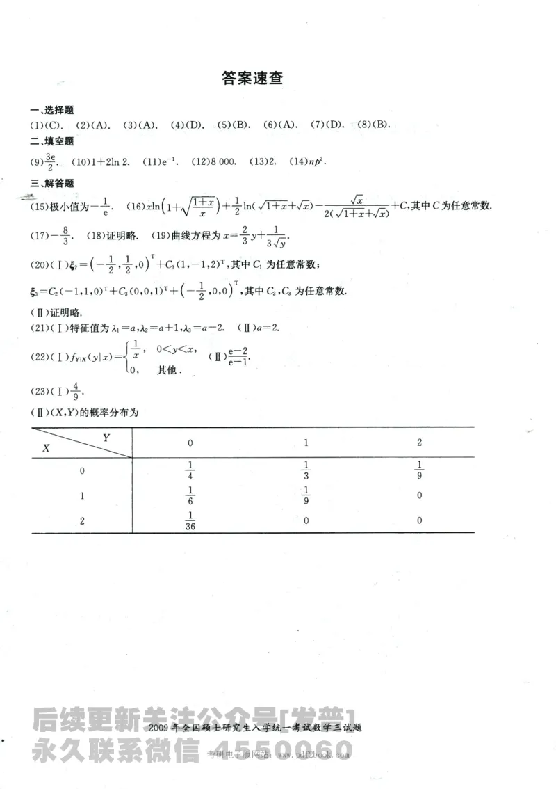2024考研数学张宇真题大全试卷数学三公众号：考研公众号：小乖考研免费分享_06.数学三历年真题_张老师版本数三