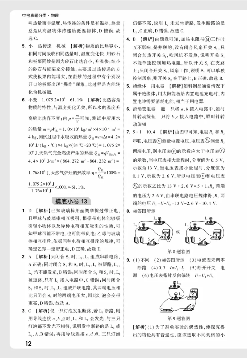 2026《中考真题分类与新考法》物理精准摸底小卷详解详析_2026万唯系列预习复习_2026版初中《万唯》中考真题分类与新考法（语数外物历道生）