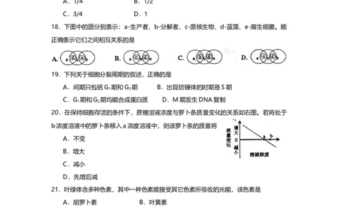 2008年高考生物试卷（上海）（解析卷）_1.高考2025全国各省真题+答案_01.2008-2024全国高考真题（按省份分类）_31.上海_2008-2022&middot;（上海）生物高考真题
