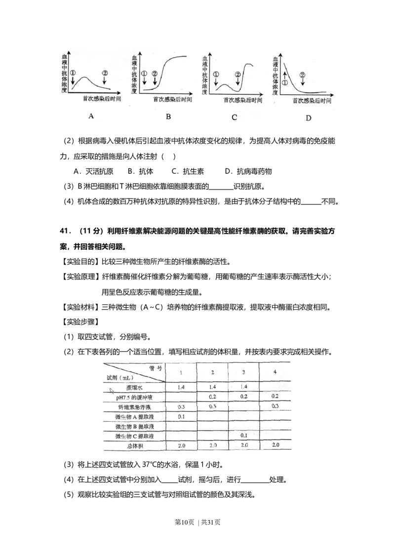 2008年高考生物试卷（上海）（解析卷）_1.高考2025全国各省真题+答案_01.2008-2024全国高考真题（按省份分类）_31.上海_2008-2022&middot;（上海）生物高考真题