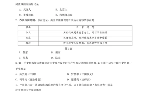 2016广东省历史中考试卷及参考答案_中考真题_6.历史中考真题2015-2024年_地区卷_广东省_广东历史（广东省统一试卷）08-21