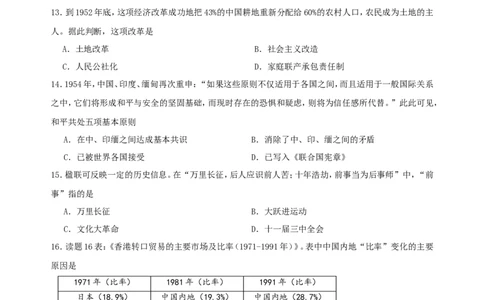 2016广东省历史中考试卷及参考答案_中考真题_6.历史中考真题2015-2024年_地区卷_广东省_广东历史（广东省统一试卷）08-21