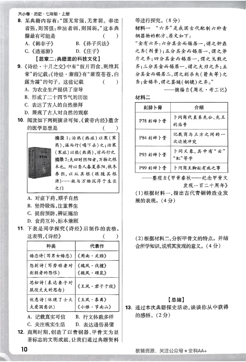 2026《万唯大小卷&bull;历史》7上周测小卷_2026万唯系列预习复习_2026版初中《万唯大小卷》7年级上册（全科多版本）_2026《万唯大小卷&bull;历史》7上