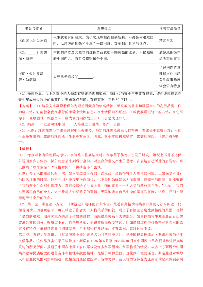 ❤阅读（16篇）综合集训01（解析版）_120中考语文全套复习_中考语文复习总复习_一轮复习资料_完2024年中考语文一轮复习讲义练习（全国通用）_第二部分：帮阅读