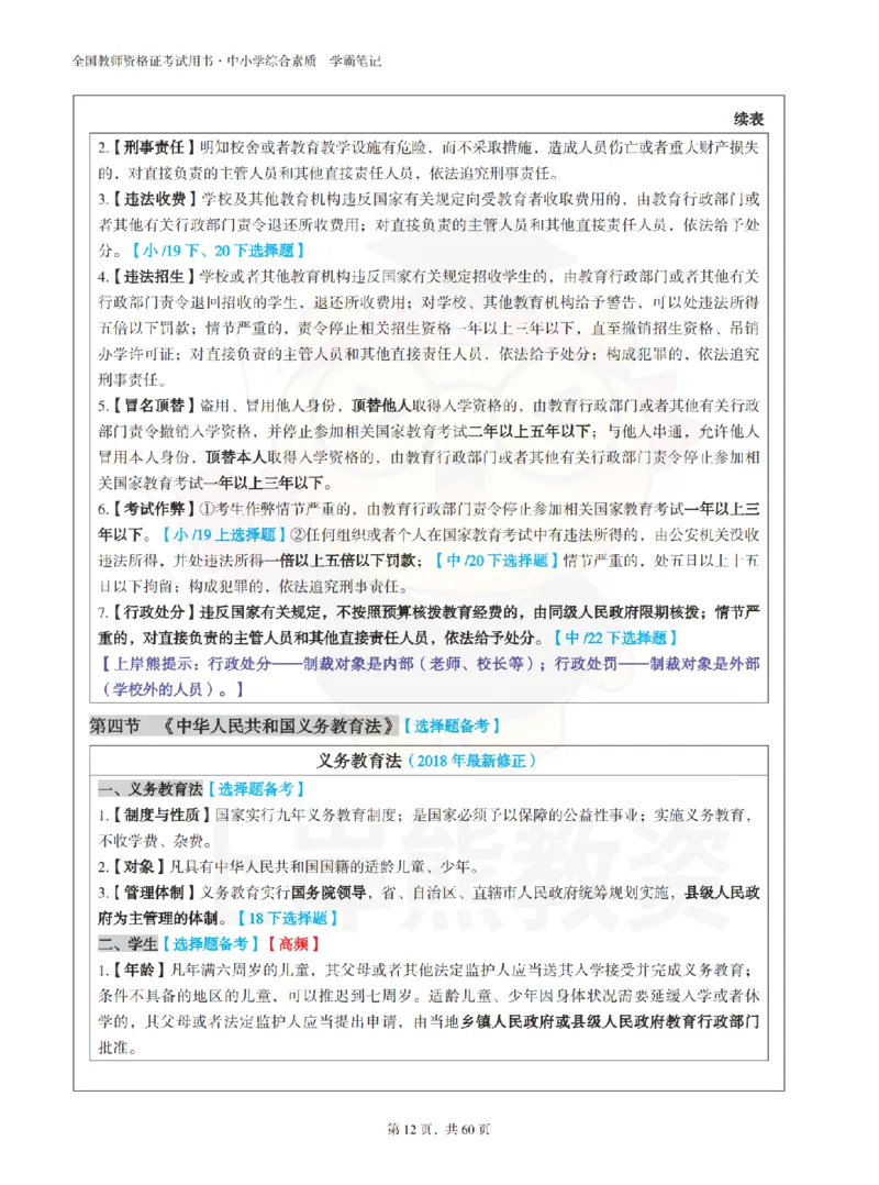 中小学《综合素质》上岸熊学霸笔记-上岸熊_4-教培资料-26年最新资料-同步更新_初中高中教资_2025上中学教资笔试_062025上教资笔试考前冲刺汇总_02、重点笔记-第一轮+第二轮