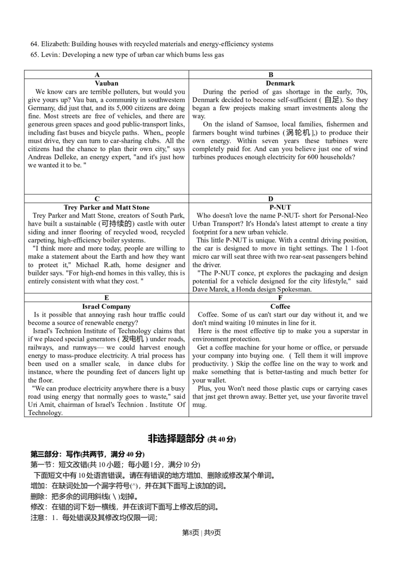 2010年高考英语试卷（浙江）（空白卷）_1.高考2025全国各省真题+答案_01.2008-2024全国高考真题（按省份分类）_22.浙江_2008-2024&middot;（浙江）英语高考真题