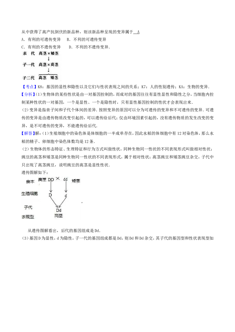2017年四川省南充市中考生物真题及答案_中考真题_8.生物中考真题2015-2024年_地区卷_四川省_四川南充生物17-22