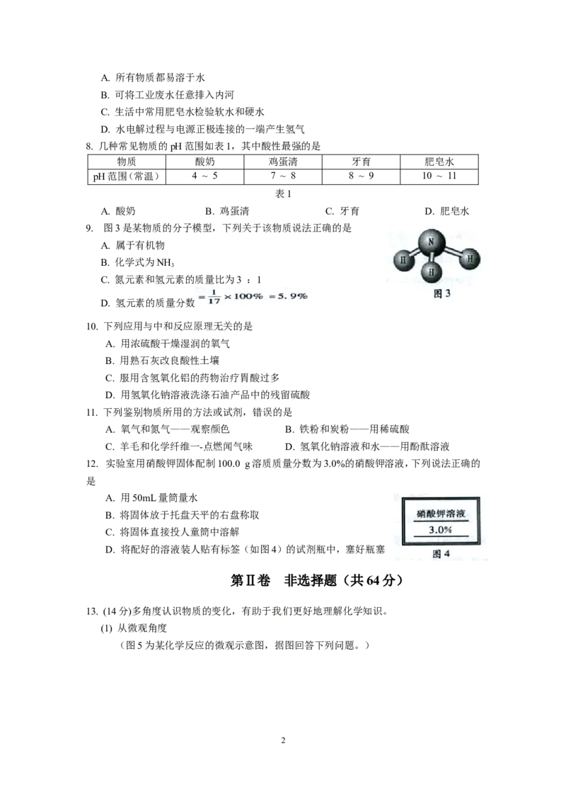 2015年福建省福州市中考化学试题(含答案)_中考真题_5.化学中考真题2015-2024年_地区卷_福建省_福州中考化学08-21