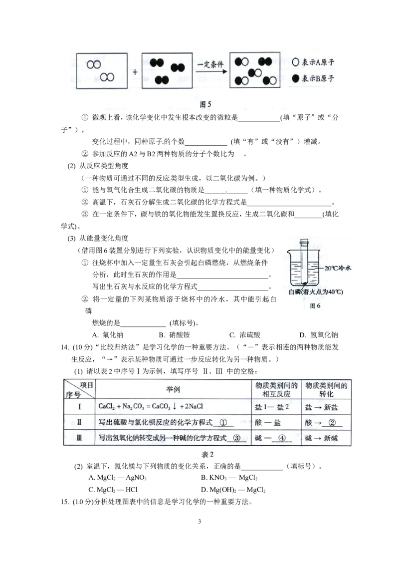 2015年福建省福州市中考化学试题(含答案)_中考真题_5.化学中考真题2015-2024年_地区卷_福建省_福州中考化学08-21