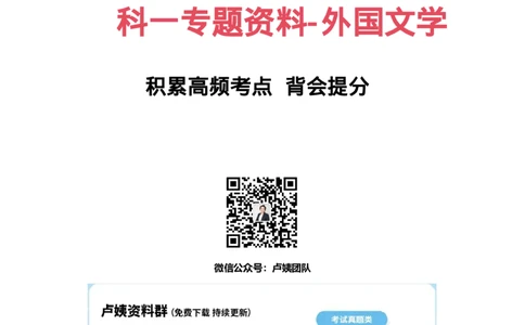 3外国文学专题_4-教培资料-26年最新资料-同步更新_初中高中教资_2025下中学教资笔试_中学冲刺急救包_11.卢姨25下教资资料合集_25下：卢姨考前专题提分资料_科一专题资料