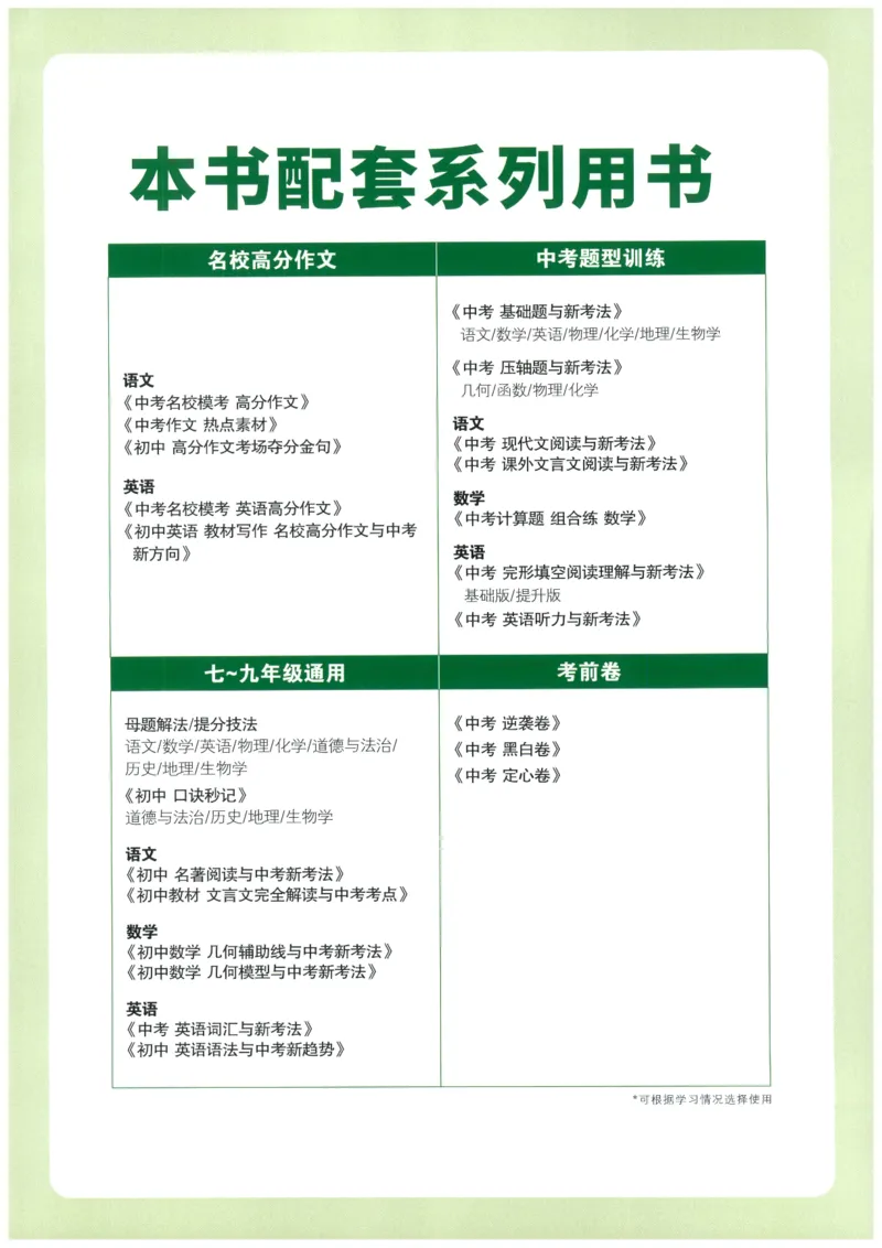 2026版第6辑万唯中考名校模考高分作文-高分写作技法_2026万唯系列预习复习_2026版初中《万唯》中考名校模考高分作文（语文、英语）
