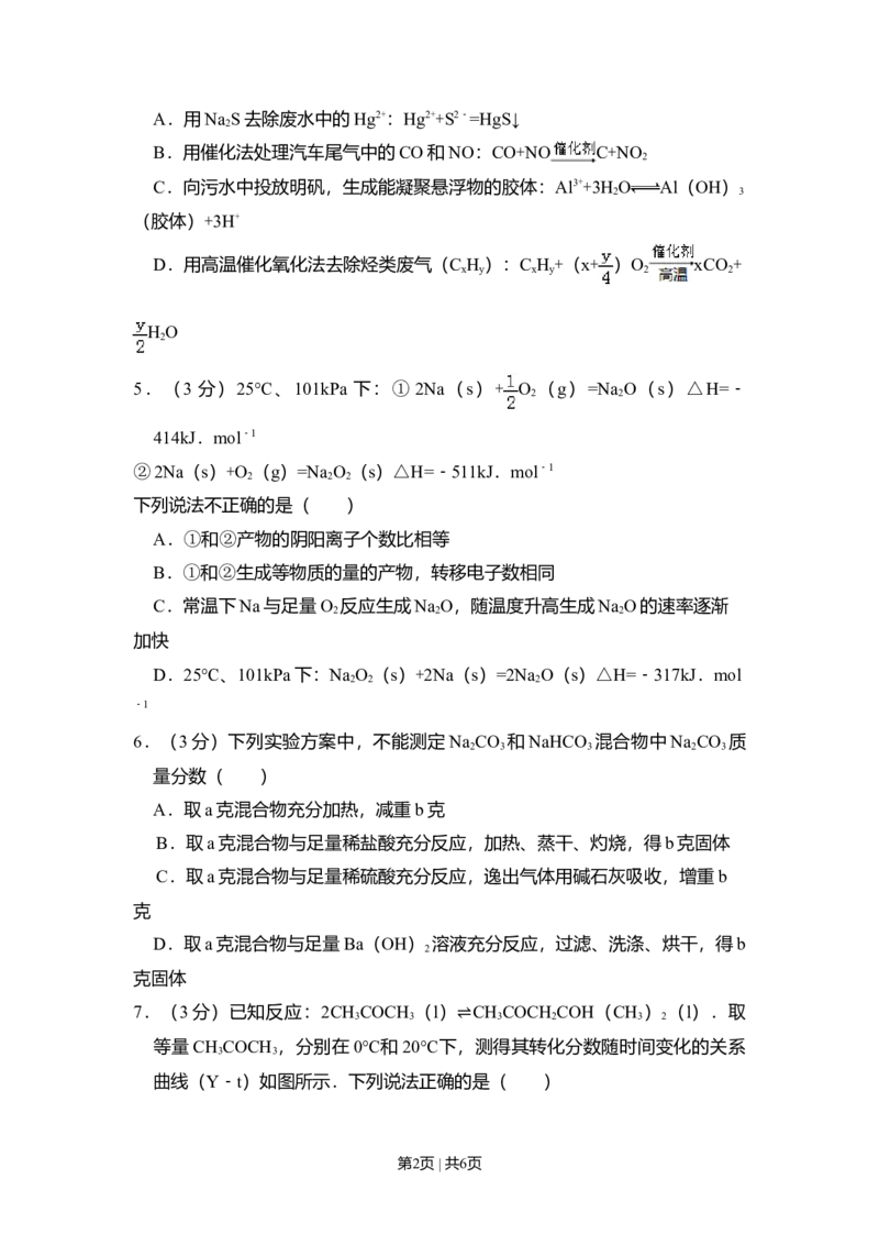 2011年高考化学试卷（北京）（空白卷）_1.高考2025全国各省真题+答案_01.2008-2024全国高考真题（按省份分类）_2.北京_2008-2024&middot;（北京）化学高考真题
