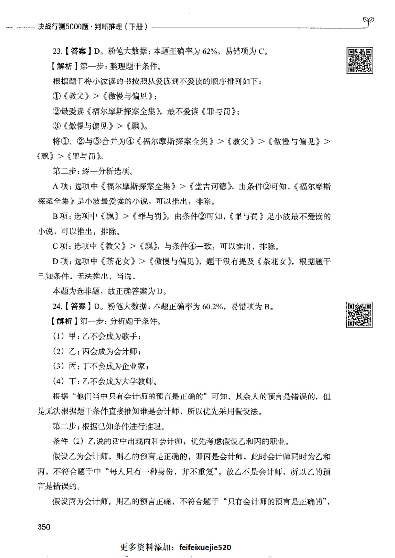 4判断推理下册_26吉林考备考资料包_11省考刷题包_04决战行测5000题_行测5000题2022年9月版次