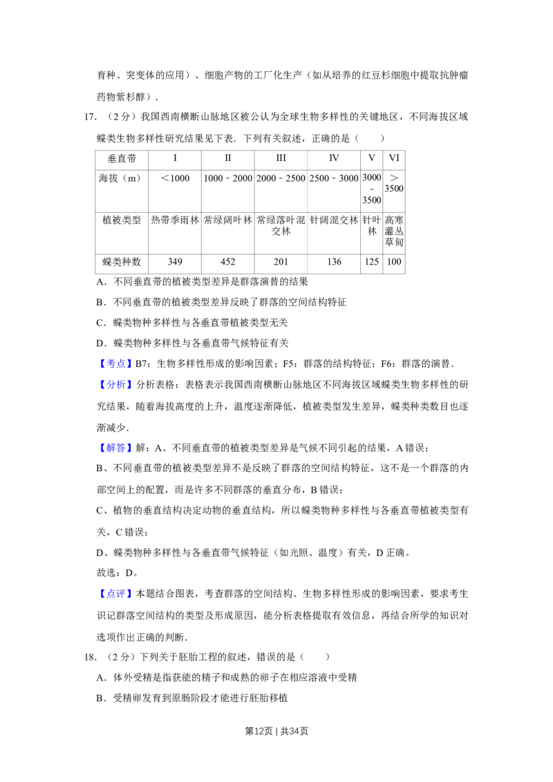 2011年高考生物试卷（江苏）（解析卷）_1.高考2025全国各省真题+答案_01.2008-2024全国高考真题（按省份分类）_10.江苏_2008-2024&middot;（江苏）生物高考真题