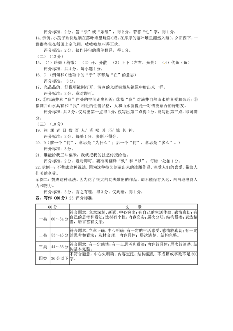 2014浙江省台州市中考语文真题及答案_中考真题_1.语文中考真题2015-2024年_地区卷_浙江省_台州语文11-21