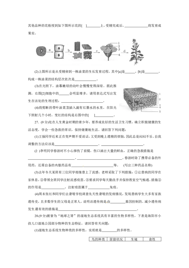 2014烟台市中考生物试题及答案(word版)_中考真题_8.生物中考真题2015-2024年_地区卷_山东省_烟台中考生物08-22