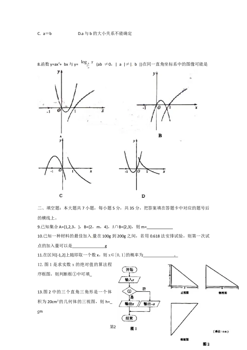 2010年高考数学试卷（文）（湖南）（解析卷）_1.高考2025全国各省真题+答案_01.2008-2024全国高考真题（按省份分类）_8.湖南_2008-2024&middot;（湖南）数学高考真题