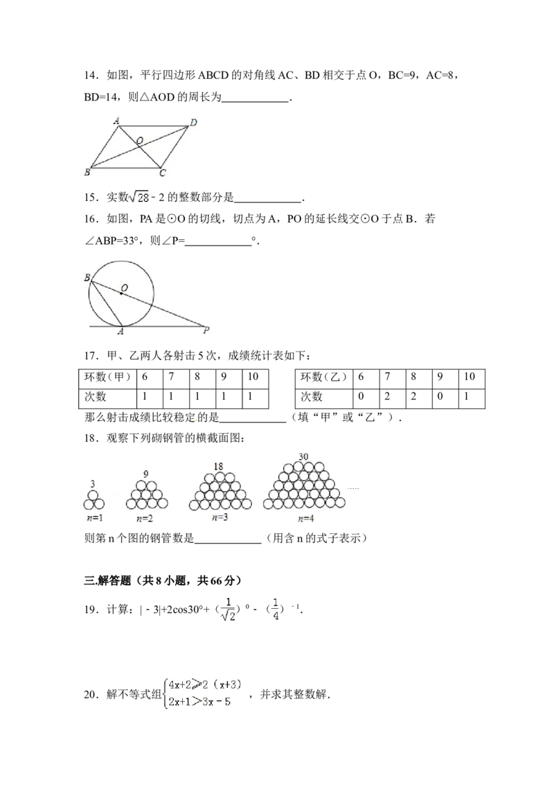 2015年广西省百色市中考数学试卷（含解析版）_中考真题_2.数学中考真题2015-2024年_2015年全国中考数学180份