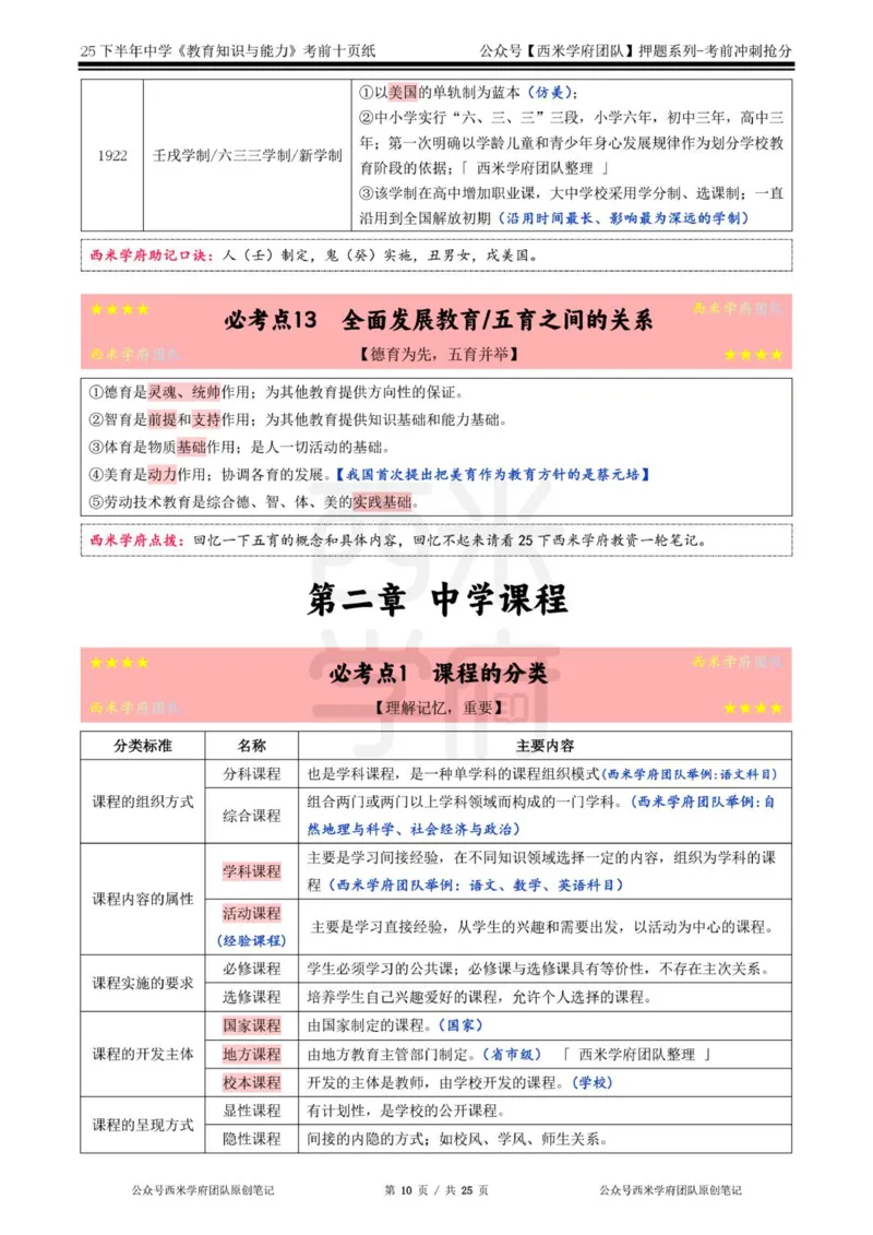 25下中学-教育知识-考前十页纸_4-教培资料-26年最新资料-同步更新_初中高中教资_2025下中学教资笔试_中学冲刺急救包_中学.考前十页纸