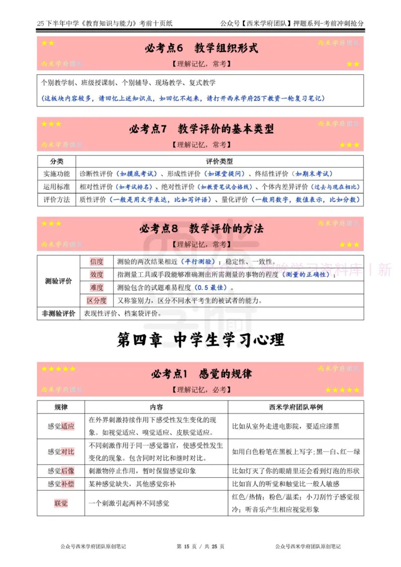 25下中学-教育知识-考前十页纸_4-教培资料-26年最新资料-同步更新_初中高中教资_2025下中学教资笔试_中学冲刺急救包_中学.考前十页纸