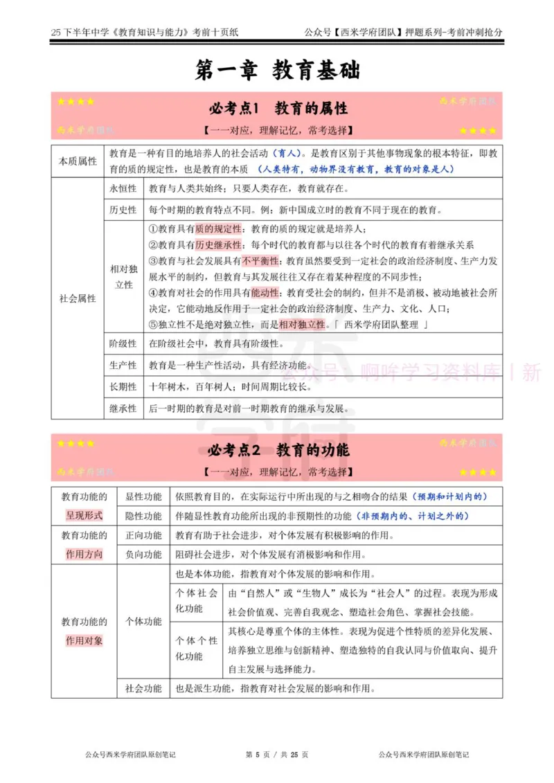 25下中学-教育知识-考前十页纸_4-教培资料-26年最新资料-同步更新_初中高中教资_2025下中学教资笔试_中学冲刺急救包_中学.考前十页纸