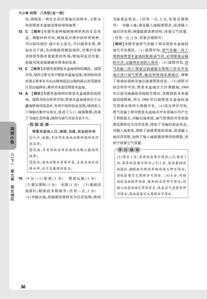 2026《万唯大小卷&bull;地理》8全周测小卷详解详析(RJ)_2026万唯系列预习复习_2026版初中《万唯大小卷》8年级上册（全科多版本）_2026《万唯大小卷&bull;地理》8全(RJ)