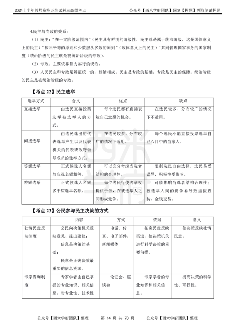 中学政治-高频考点_4-教培资料-26年最新资料-同步更新_初中高中教资_03科三专项（进去保存报考的学科即可）_01科目三FB网课、三色速记手册、知识点导图等推荐_初中