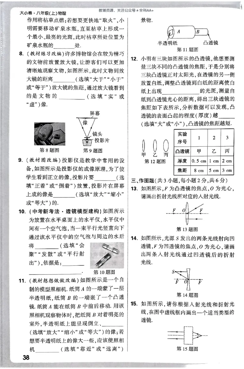 2026《万唯大小卷&bull;物理》8上周测小卷(RJ)_2026万唯系列预习复习_2026版初中《万唯大小卷》8年级上册（全科多版本）_2026《万唯大小卷&bull;物理》8上(RJ)