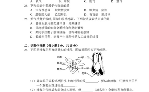 2014年长沙市中考生物试题和答案_中考真题_8.生物中考真题2015-2024年_地区卷_湖南省_湖南长沙生物08-22