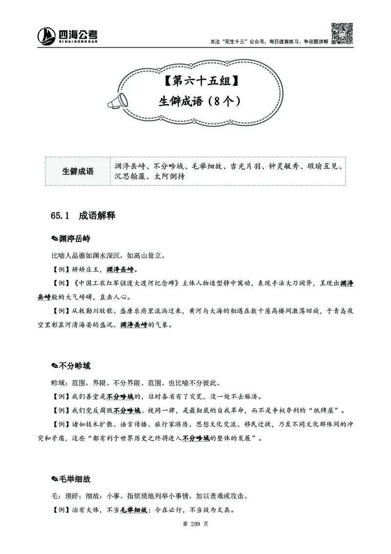 2025花生十三高频成语积累700词_2026考公资料_花生十三合集_成语2025花生十三高频成语700词