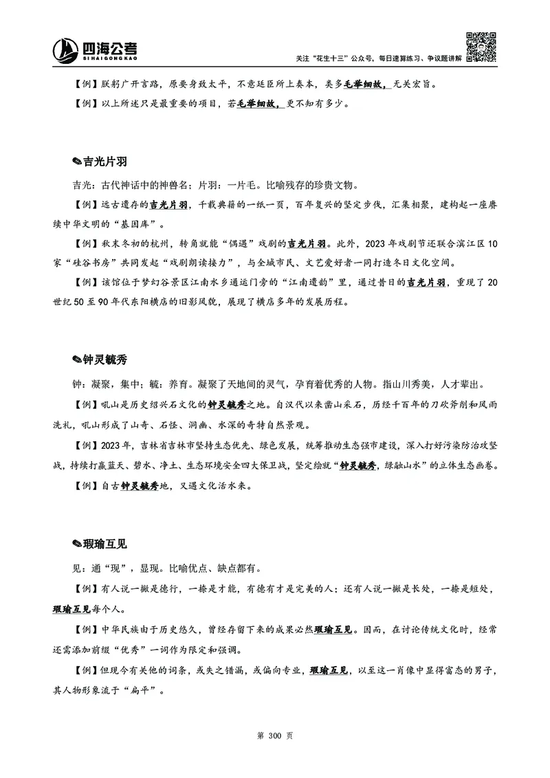 2025花生十三高频成语积累700词_2026考公资料_花生十三合集_成语2025花生十三高频成语700词