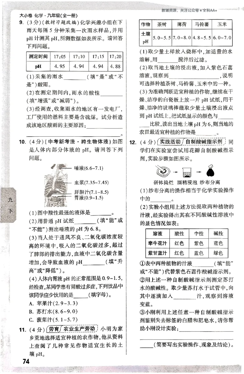 2026《万唯大小卷&bull;化学》9全周测小卷_2026万唯系列预习复习_2026版初中《万唯大小卷》9年级全册（全科多版本）_2026《万唯大小卷&bull;化学》9全